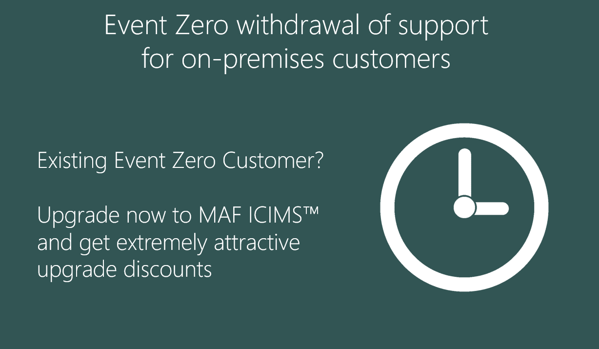 Event Zero withdrawal of support for on-premises customers