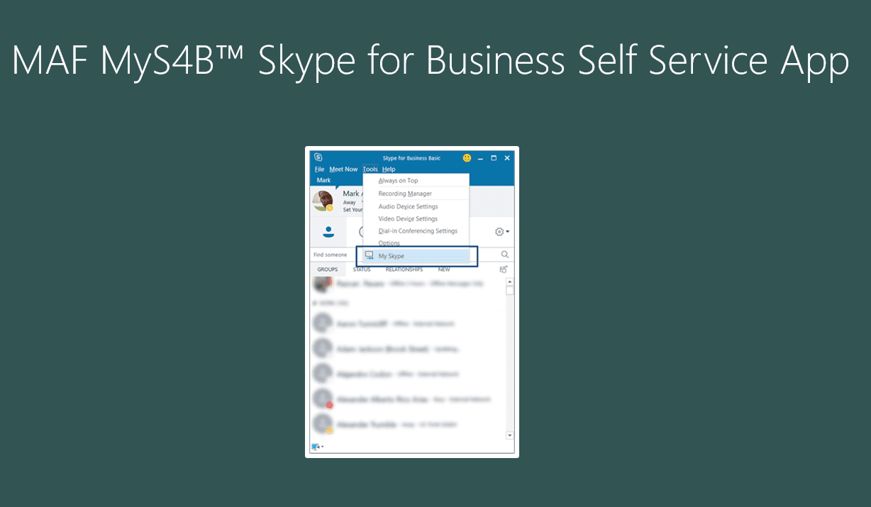 MAF ICIMS Skype for Business Reporting App