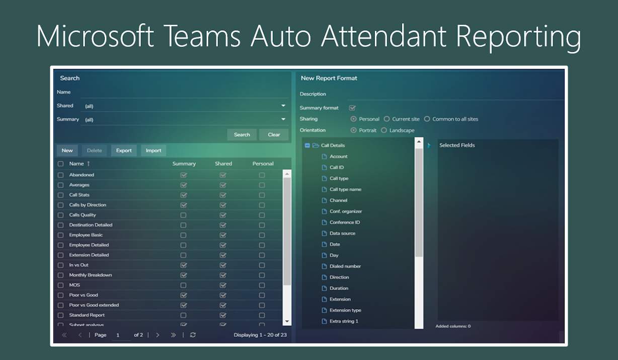 Microsoft Teams Auto Attendant Reporting