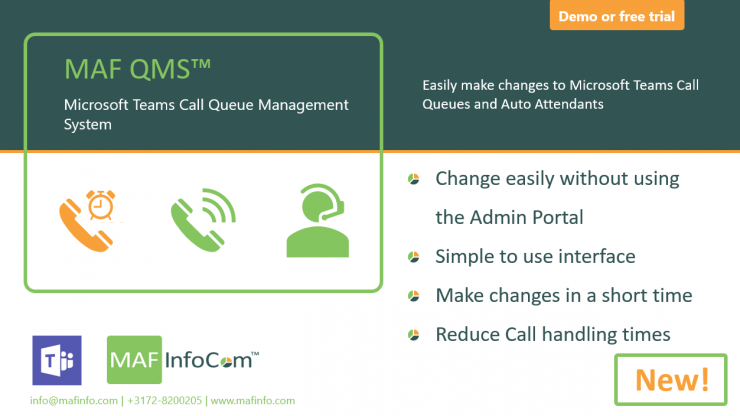 MAF QMS™ Call Queue and Auto Attendant Management for Microsoft Teams
